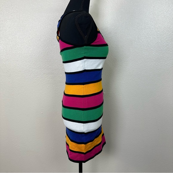 Y2K Wet Seal Striped Bodycon Dress Multicolor Women's Size S - Picture 9 of 13